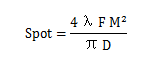 Calculation formula based on focused light spot