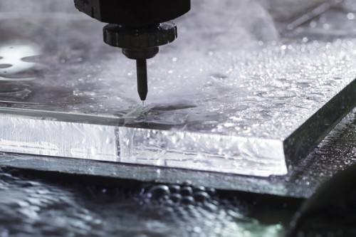 Close-up-of-water-jet-cutting Close-up-of-water-jet-cutting